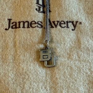 James Avery Silver Baylor University Charm Necklace 18” Sterling Silver